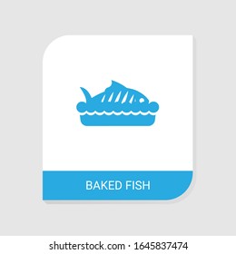 Icono de pescado al horno editable de la categoría de iconos de Seafood. Signo de pescado asado vectorial aislado en fondo blanco