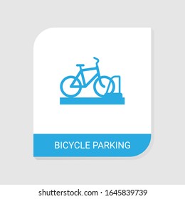 Editable filled bicycle parking icon from Bike Rental icons category. Isolated vector bicycle parking sign on white background