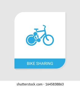 Editable Filled Bike Sharing Icon From Bike Rental Icons Category. Isolated Vector Bike Sharing Sign On White Background