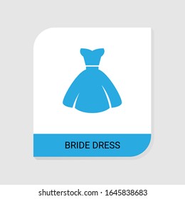 Editable filled bride dress icon from Wedding icons category. Isolated vector bride dress sign on white background