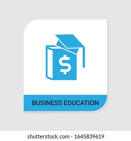 Icono editable de educación empresarial de la categoría iconos de emprendimiento. Signo de educación empresarial aislado sobre fondo blanco