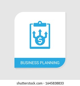 Editable filled Business Planning icon from Entrepreneurship icons category. Isolated vector Business Planning sign on white background