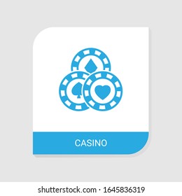 Editable filled Casino icon from Casino icons category. Isolated vector Casino sign on white background