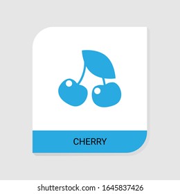 Editable filled cherry icon from Casino icons category. Isolated vector cherry sign on white background