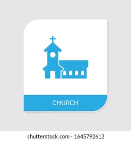Editable filled church icon from Wedding icons category. Isolated vector church sign on white background