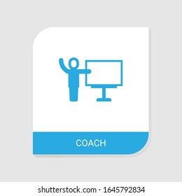 Icono de entrenador rellenado editable de la categoría de iconos de Business People. Signo de vagón vectorial aislado en fondo blanco