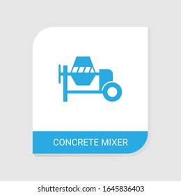 Editable filled concrete mixer icon from Construction icons category. Isolated vector concrete mixer sign on white background
