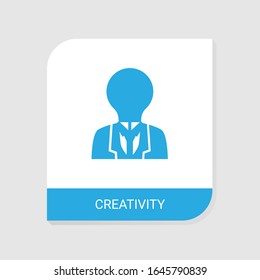 Editable filled creativity icon from Business People icons category. Isolated vector creativity sign on white background