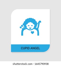 Editable filled cupid angel icon from Valentines Day icons category. Isolated vector cupid angel sign on white background