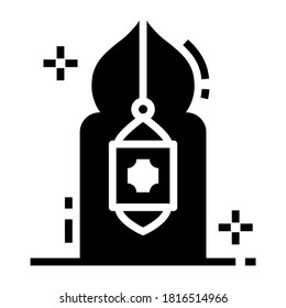 Editable filled design of hanging decorative ornament icon