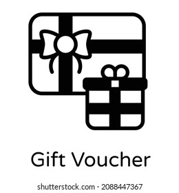 Editable filled design icon of gift voucher 