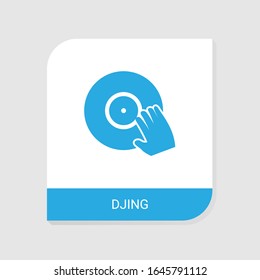 Editable filled DJing icon from Hobbie icons category. Isolated vector DJing sign on white background