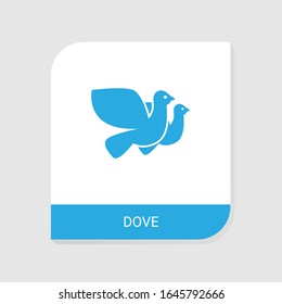 Editable filled Dove icon from Wedding icons category. Isolated vector Dove sign on white background