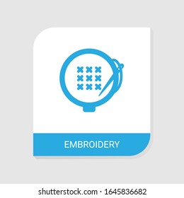 Editable filled embroidery icon from Handmade icons category. Isolated vector embroidery sign on white background