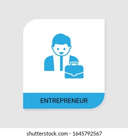 Editable filled Entrepreneur icon from Entrepreneurship icons category. Isolated vector Entrepreneur sign on white background