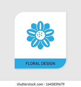 Editable filled Floral design icon from Handmade icons category. Isolated vector Floral design sign on white background