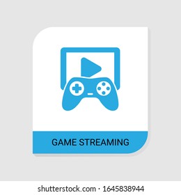 Editable filled Game streaming icon from Video Streaming icons category. Isolated vector Game streaming sign on white background