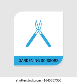 Editable filled Gardening scissors icon from Gardening icons category. Isolated vector Gardening scissors sign on white background