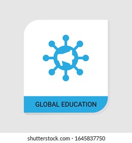 Editable filled Global education icon from e-Learning icons category. Isolated vector Global education sign on white background