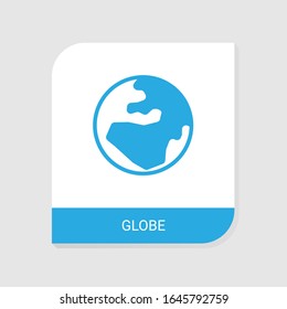 Editable filled globe icon from Space Exploration icons category. Isolated vector globe sign on white background