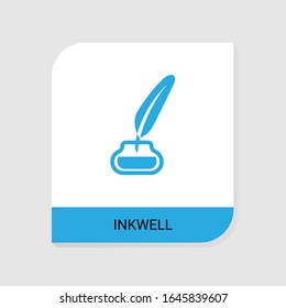 Icono de Inkwell relleno editable de la categoría de iconos de proceso creativo. Signo de Inkwell vectorial aislado en fondo blanco