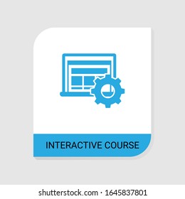 Editable filled Interactive Course icon from e-Learning icons category. Isolated vector Interactive Course sign on white background