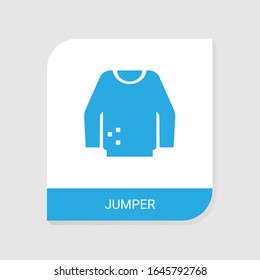 Editable filled jumper icon from Clothes icons category. Isolated vector jumper sign on white background