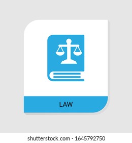 Bearbeitbar gefülltes Law Symbol aus der Kategorie Rechnungssymbole. Alleinstehende Vektorillustration - Rechtszeichen auf weißem Hintergrund