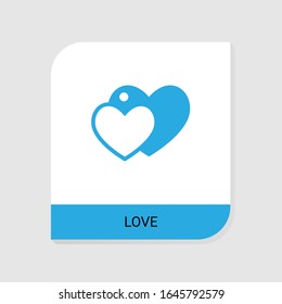 Editable filled love icon from Valentines Day icons category. Isolated vector love sign on white background
