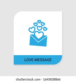 Icono de mensaje de amor editable de la categoría de iconos de San Valentín. Signo de mensaje de amor vectorial aislado en fondo blanco