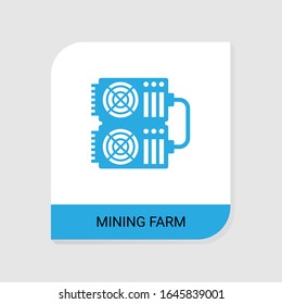 Editable filled mining farm icon from Crypto Currency icons category. Isolated vector mining farm sign on white background