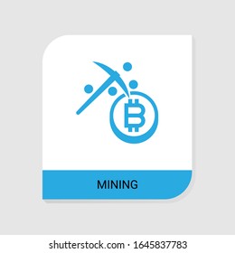 Editable filled Mining icon from Crypto Currency icons category. Isolated vector Mining sign on white background