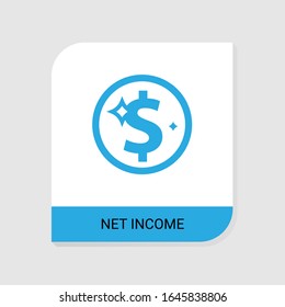 Editable Filled Net Income Icon From Accounting Icons Category. Isolated Vector Net Income Sign On White Background