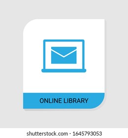 Editable filled Online library icon from e-Learning icons category. Isolated vector Online library sign on white background