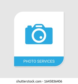 Bearbeitbar gefülltes Foto-Service-Symbol aus der Kategorie Dienstleistungen Symbole. Einzelne Vektorillustration Fotodienste auf weißem Hintergrund
