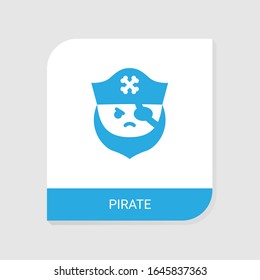 Editable filled pirate icon from Gaming icons category. Isolated vector pirate sign on white background