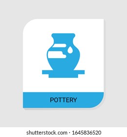 Editable filled Pottery icon from Handmade icons category. Isolated vector Pottery sign on white background