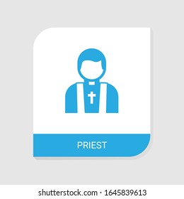 Editable filled priest icon from Wedding icons category. Isolated vector priest sign on white background