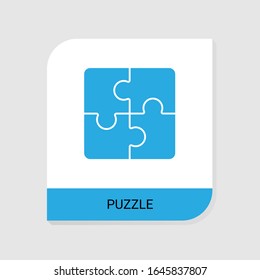 Editable filled Puzzle icon from Hobbie icons category. Isolated vector Puzzle sign on white background