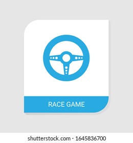 Editable filled Race game icon from Gaming icons category. Isolated vector Race game sign on white background