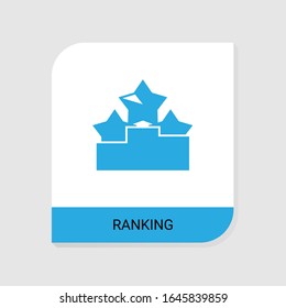 Editable filled Ranking icon from Search Engine Optimization icons category. Isolated vector Ranking sign on white background