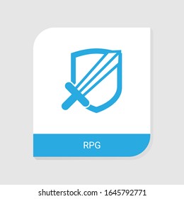 Icono de RPG editable de la categoría Iconos de juegos. Signo RPG vectorial aislado en fondo blanco