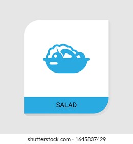 Icono de Ensalada editable de la categoría Iconos del Restaurante. Signo de ensalada aislada en fondo blanco