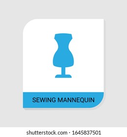 Bearbeitbar gefülltes Nähmannequin-Symbol aus der Kategorie Handmade-Symbole. Mannequin-Zeichen für einzelne Vektorillustration auf weißem Hintergrund
