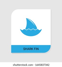 Bearbeitbar gefülltes Haifischflossensymbol aus der Kategorie Seafood Icons. Haifischflossenzeichen der Vektorillustration einzeln auf weißem Hintergrund