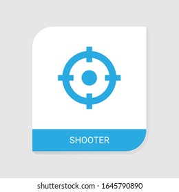 Editable filled Shooter icon from Gaming icons category. Isolated vector Shooter sign on white background
