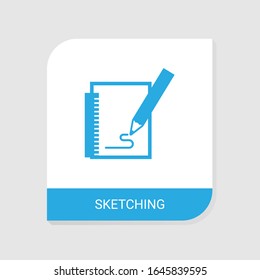 Editable filled Sketching icon from Creative Process icons category. Isolated vector Sketching sign on white background