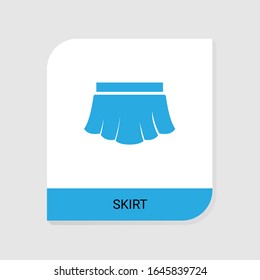 Editable filled skirt icon from Clothes icons category. Isolated vector skirt sign on white background