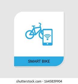 Icono de bicicleta Smart rellenado editable de la categoría de iconos de alquiler de bicicletas. Signo de bicicleta inteligente vectorial aislado en fondo blanco