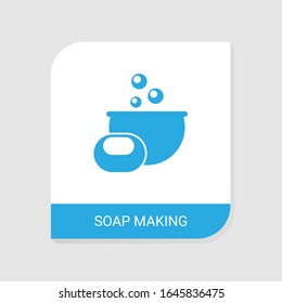 Editable filled Soap making icon from Handmade icons category. Isolated vector Soap making sign on white background